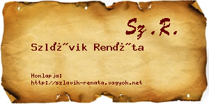Szlávik Renáta névjegykártya
